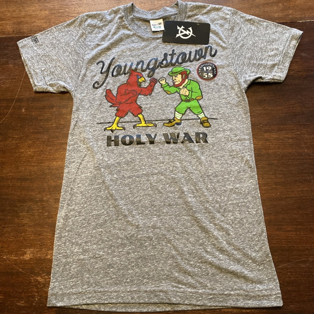NWT Youngstown Clothing Co T-shirt‎ Small Holy War Cardinals Vs Notre Dame